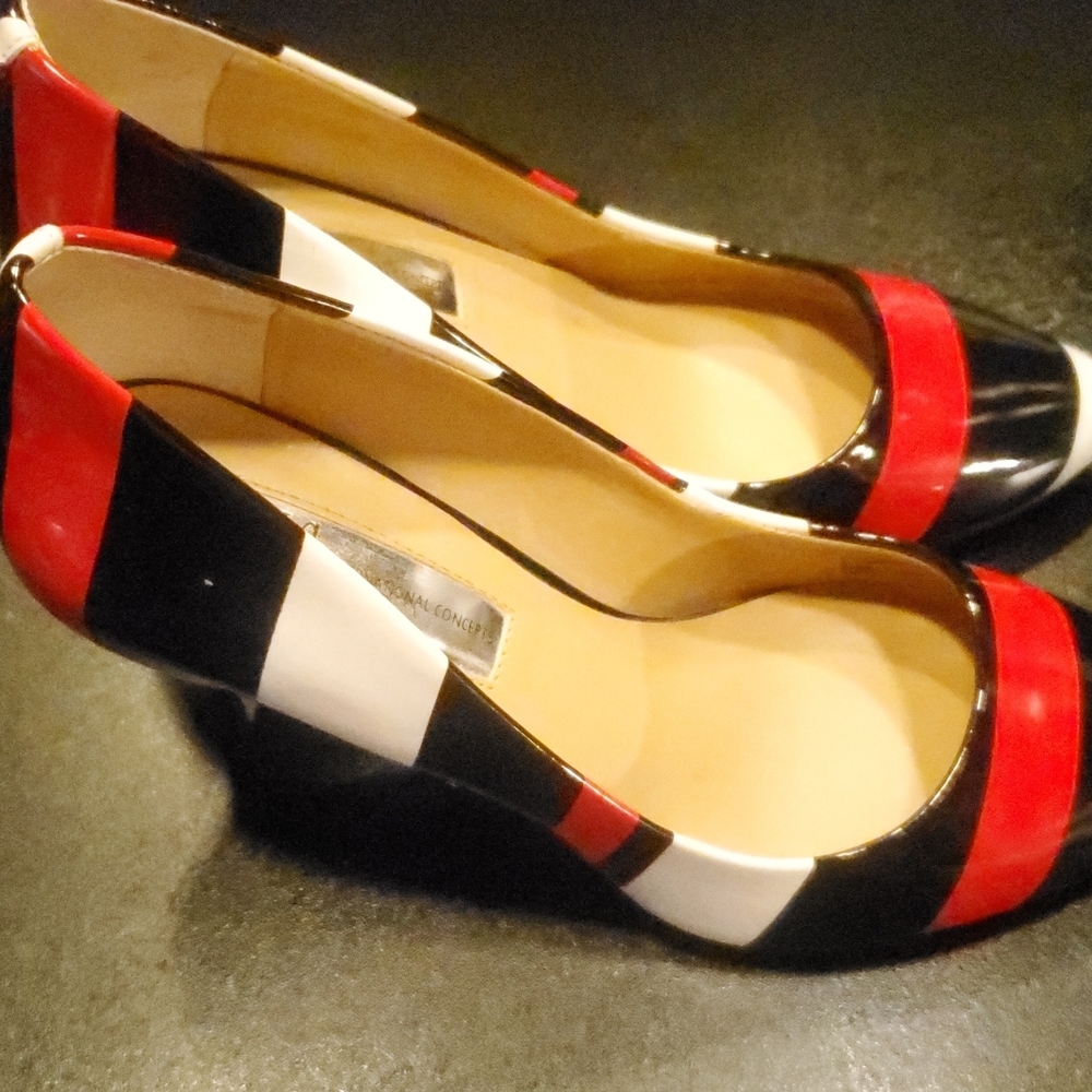 INC International Concepts Heels RBW Stripes Size 6 #031626b - Picture 3 of 8